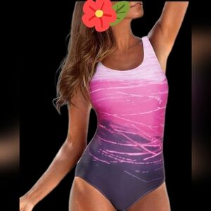 Pink and Black Women's Swimsuit Racerback Stappy XXL NEW